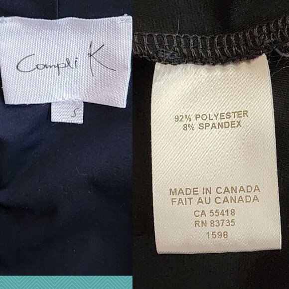 Compli K Navy Stretch Knit Ruched Pocket Open Front Cardigan - Picture 5 of 5